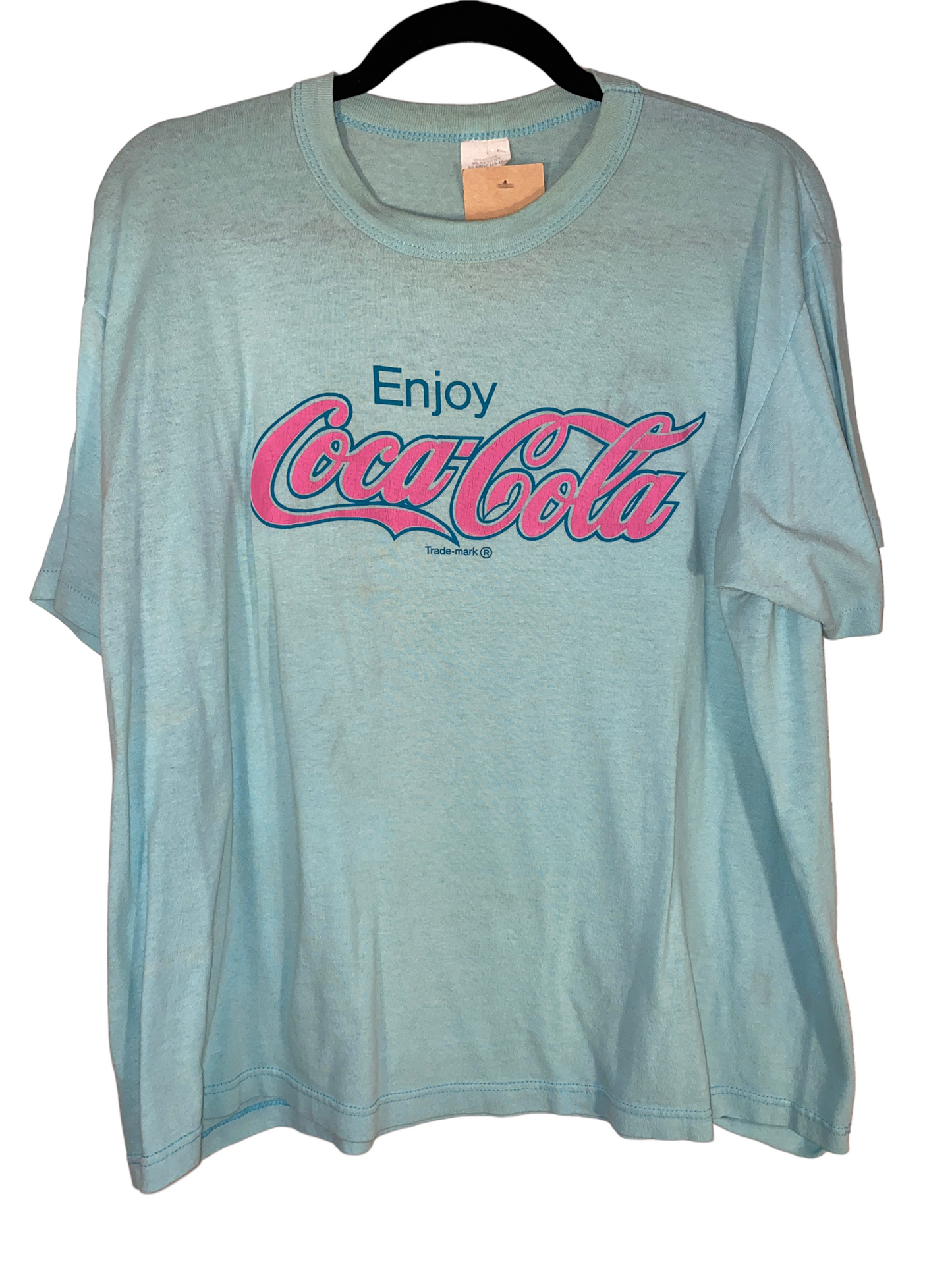 1980s Coca Cola Shirt Pink On Mint