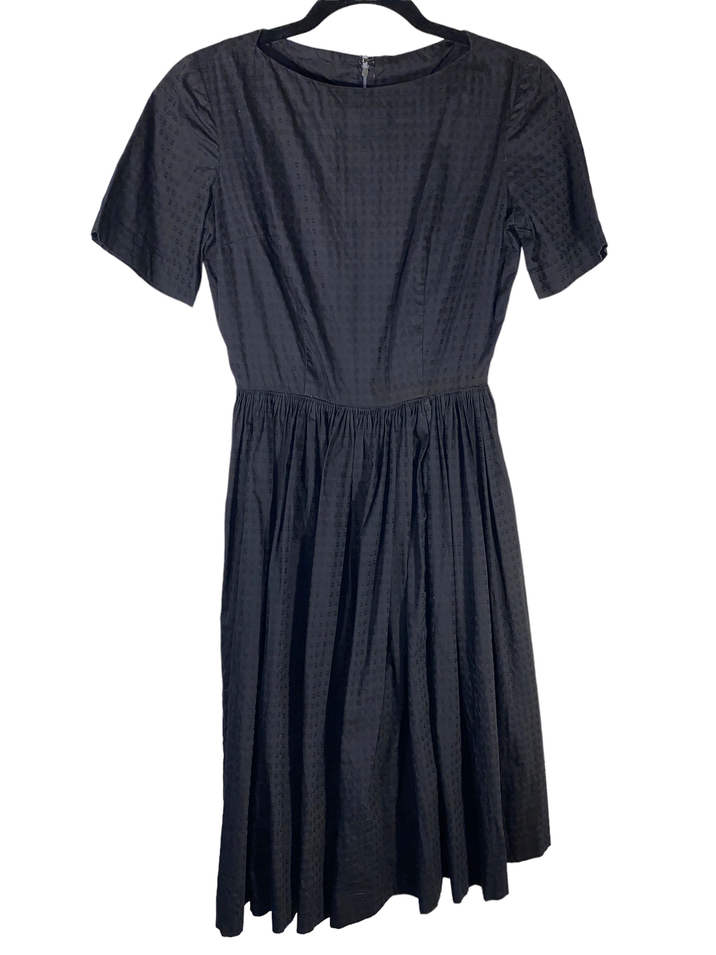 1960s Little Black Dress With Micro Flower Print