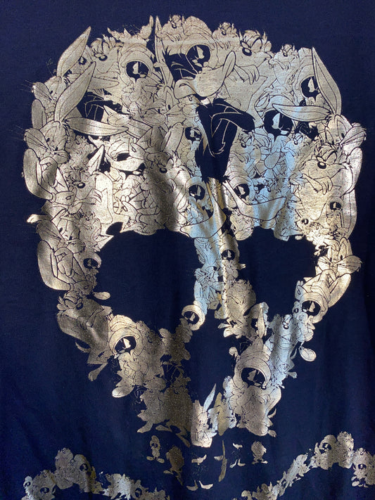 Warner Bros Looney Tunes Gold Skull Collage Shirt