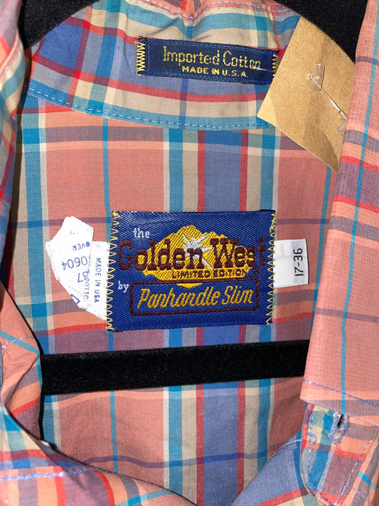 Vintage Panhandle Slim Plaid Button Up Golden West Limited Edition