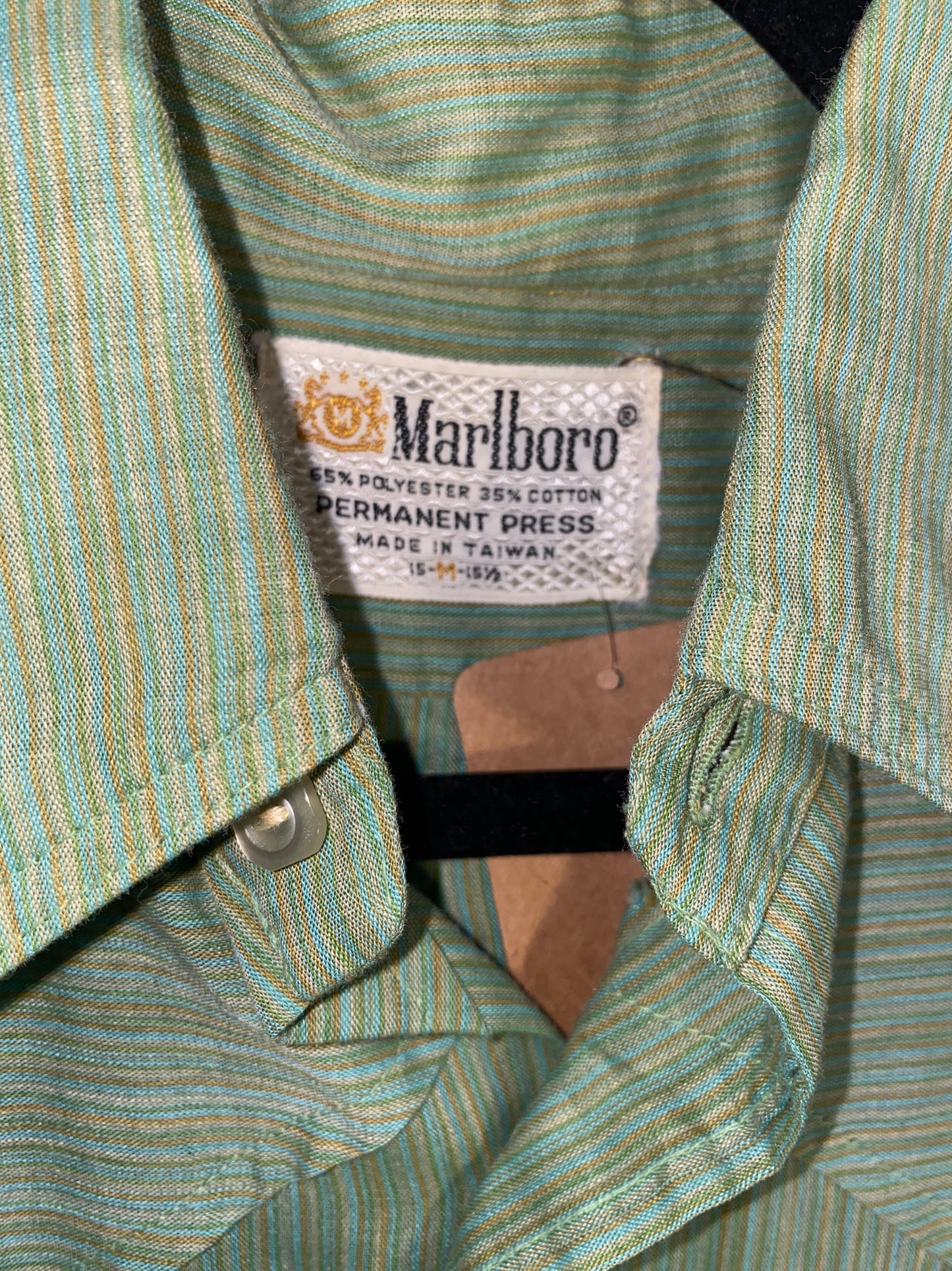 Vintage Marlboro Button Up 1970s Wide Lapel Shirt