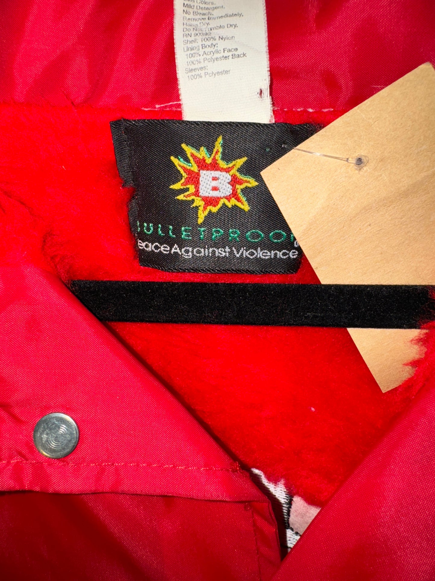 Vintage Hip Hop Jacket Bulletproof Peace Against Violence Rare Rap Jacket