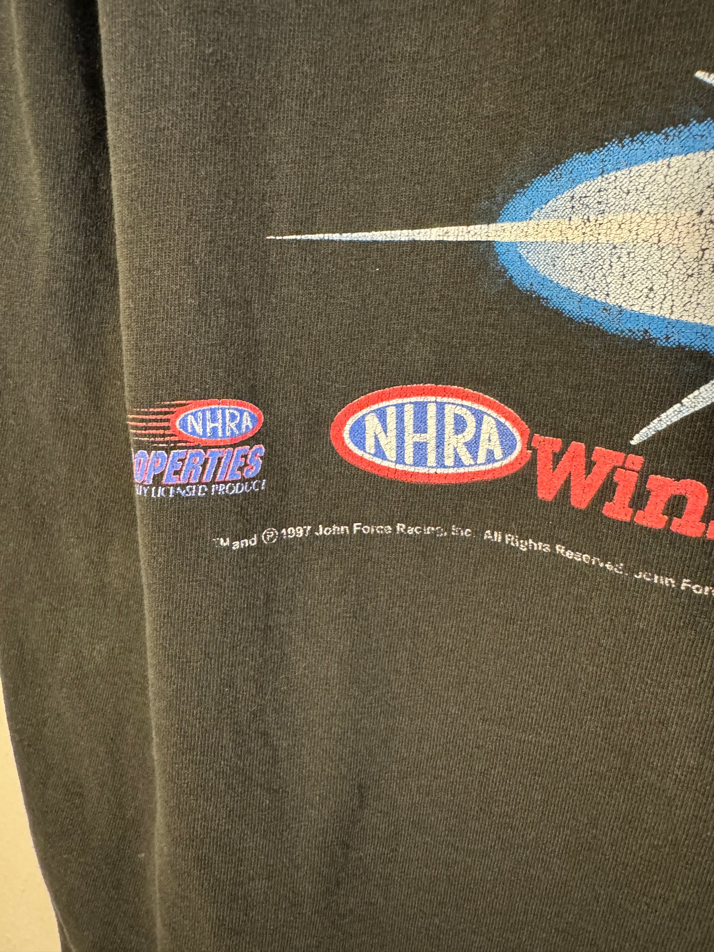 Vintage John Force Shirt NHRA All Over Print Winston Drag Racing