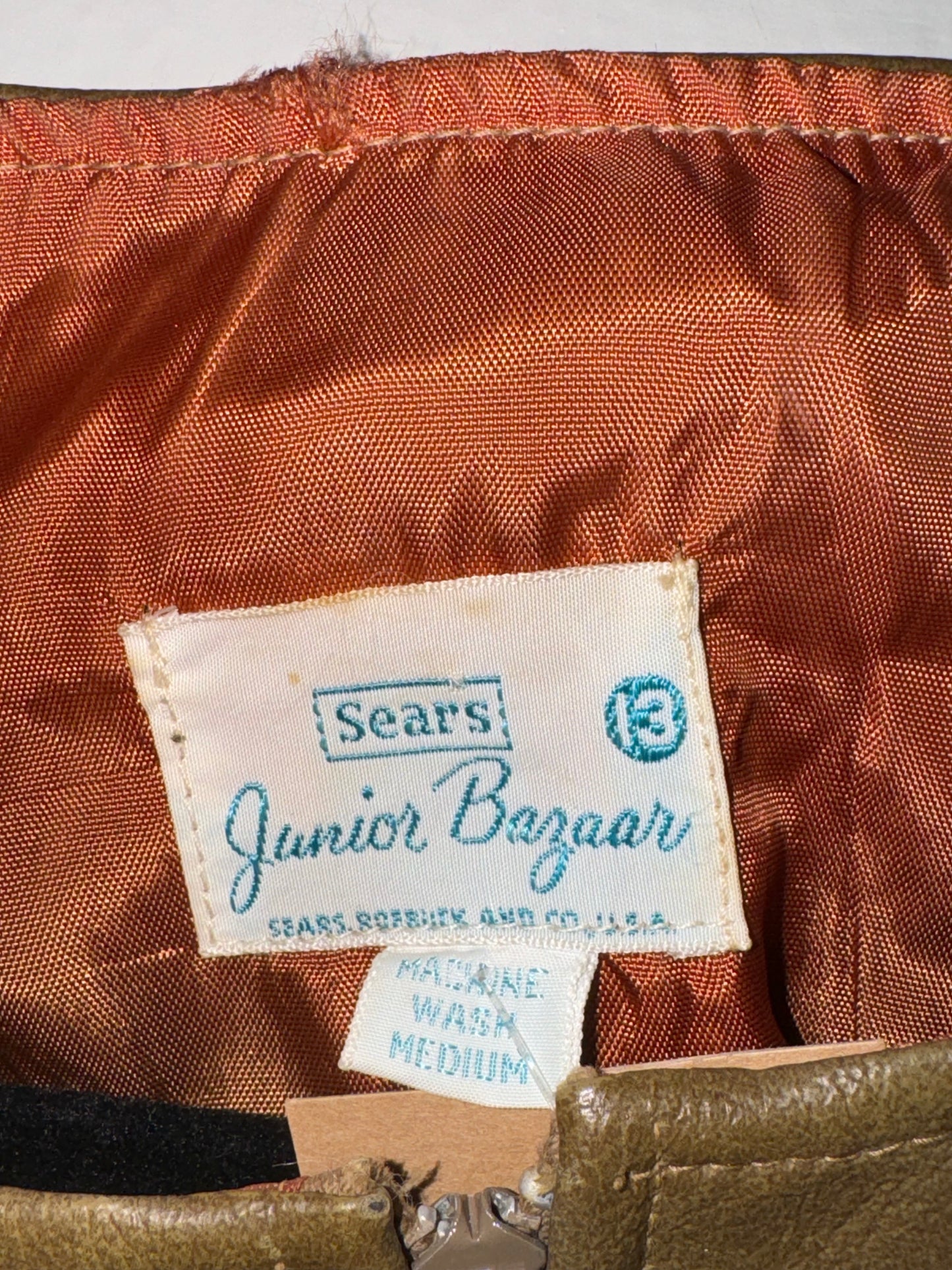 Vintage Leather Dress 1970s Leather Jerkin by Sears
