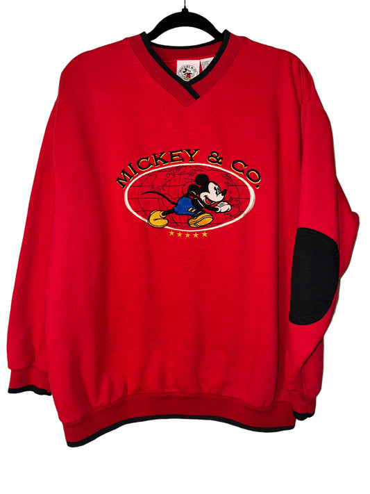 Vintage Mickey Mouse Sweatshirt With Elbow Patches