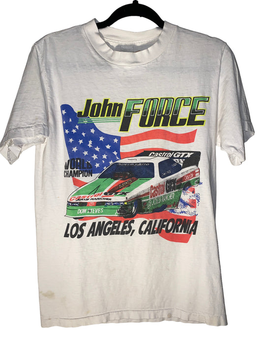 Vintage John Force Racing Shirt NHRA Drag Racing 1990s