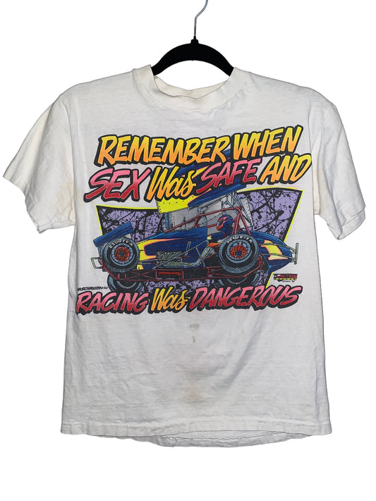 Vintage Dirt Sprint Car Shirt 1990s Sex Was Safe Racing Was Dangerous
