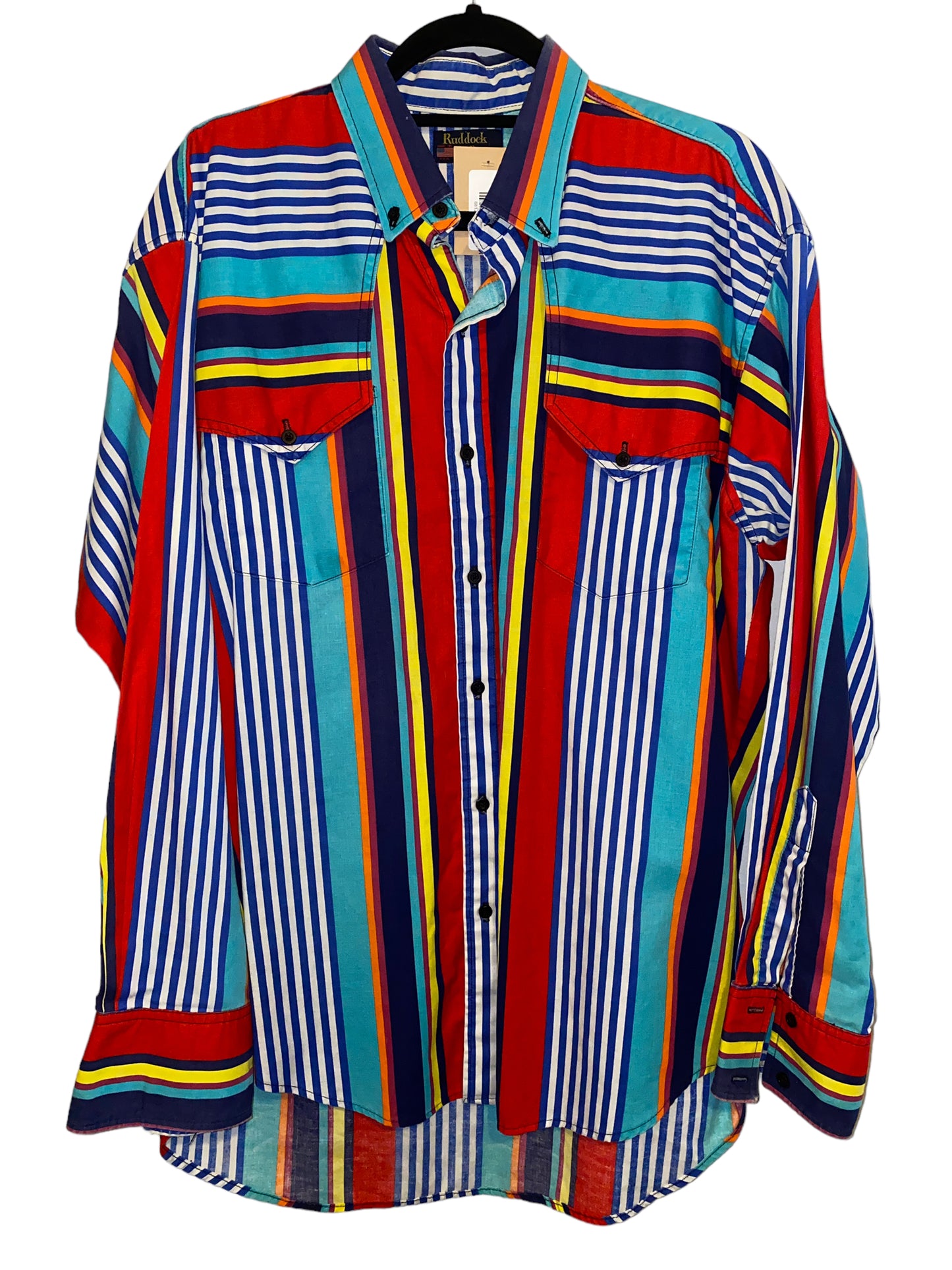 Vintage Ruddock Bros Rainbow Stripe Button Up