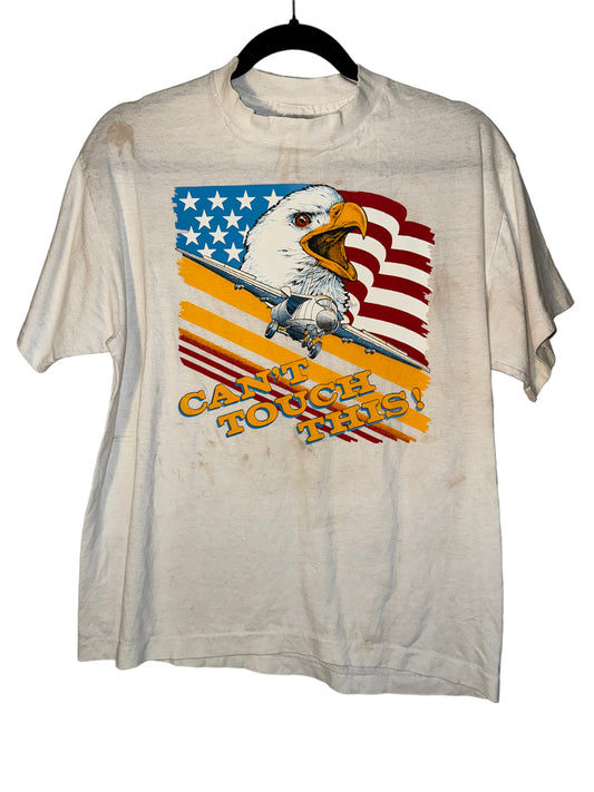Vintage USA Shirt Cant Touch This Eagle and Fighter Jet