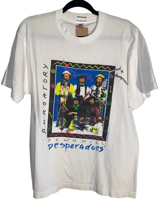 Vintage Neon Colorado Ski Shirt Downhill Desperados