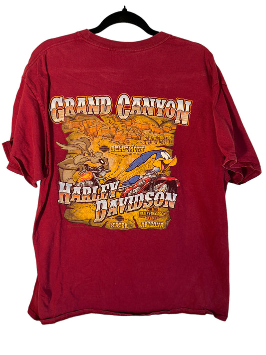 Harley Davidson Looney Tunes Shirt Roadrunner Wylie Coyote Grand Canyon