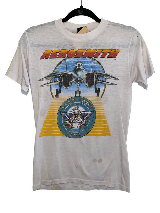 Vintage Aerosmith Shirt Aero Force One Done With Mirrors Tour 1980s