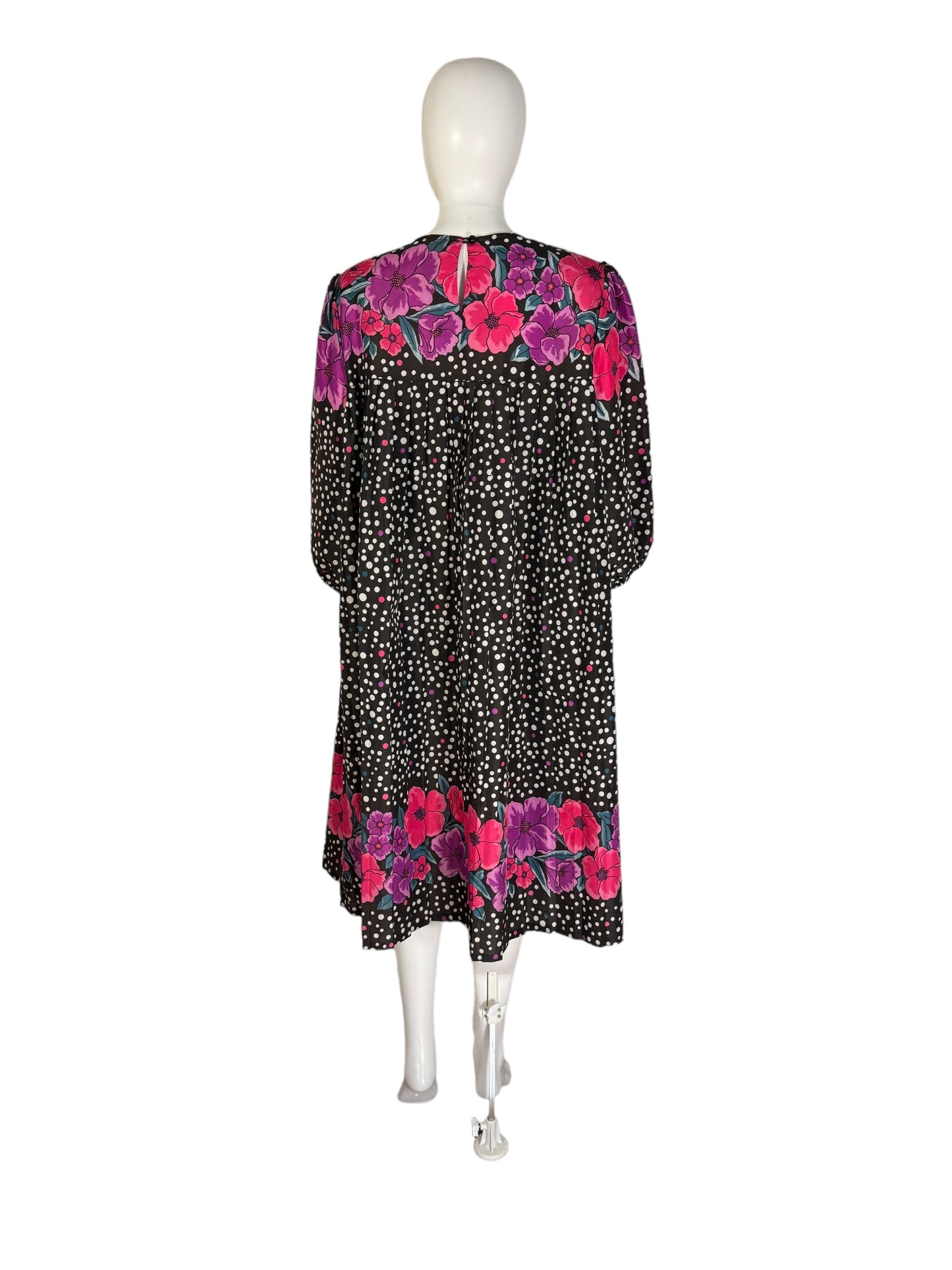 Vintage Floral Day Dress Night Gown 1980s Loungewear