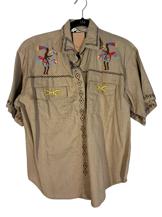 Vintage KZK Tribal Short Sleeve Button Up 1980s