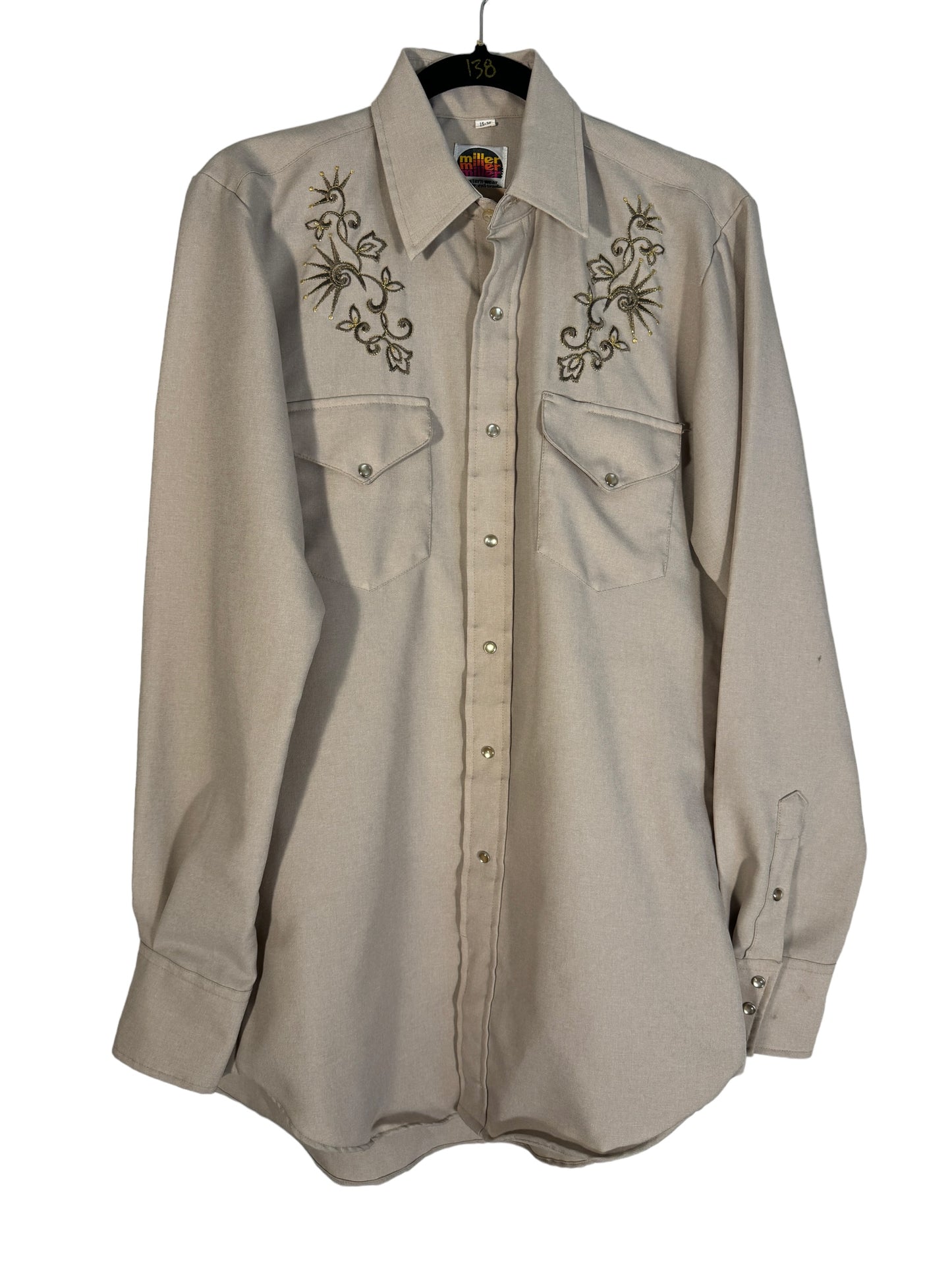 Vintage Miller Pearl Snap 1980s w Embroidery