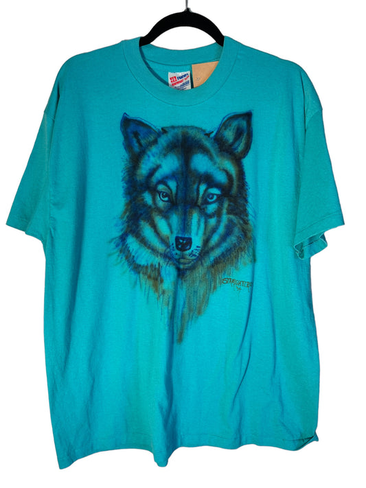 Vintage Wolf Shirt Airbrush 1980s