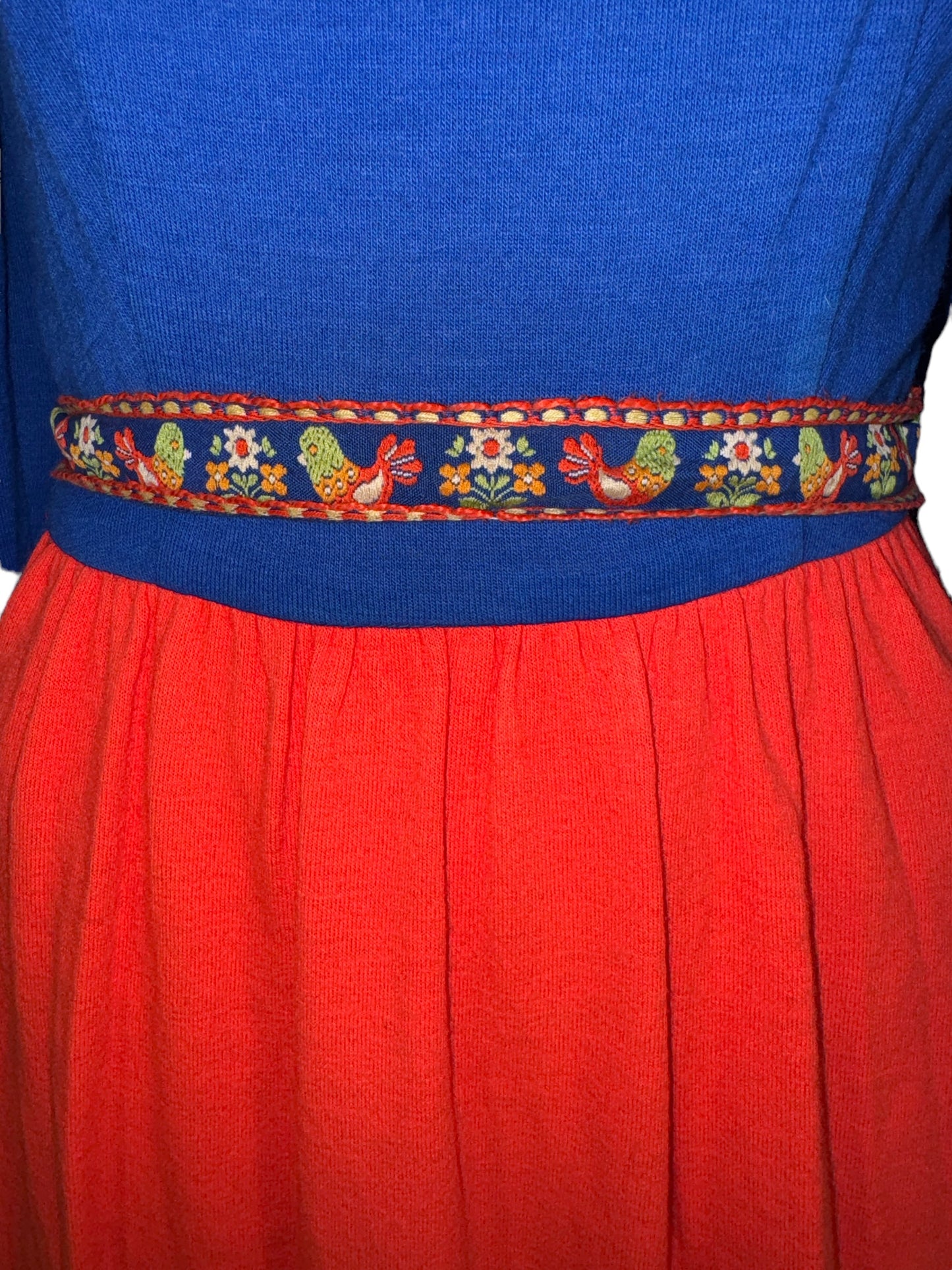 Vintage Lanz Original Dress 1960s Partridge Trim Mock Collar