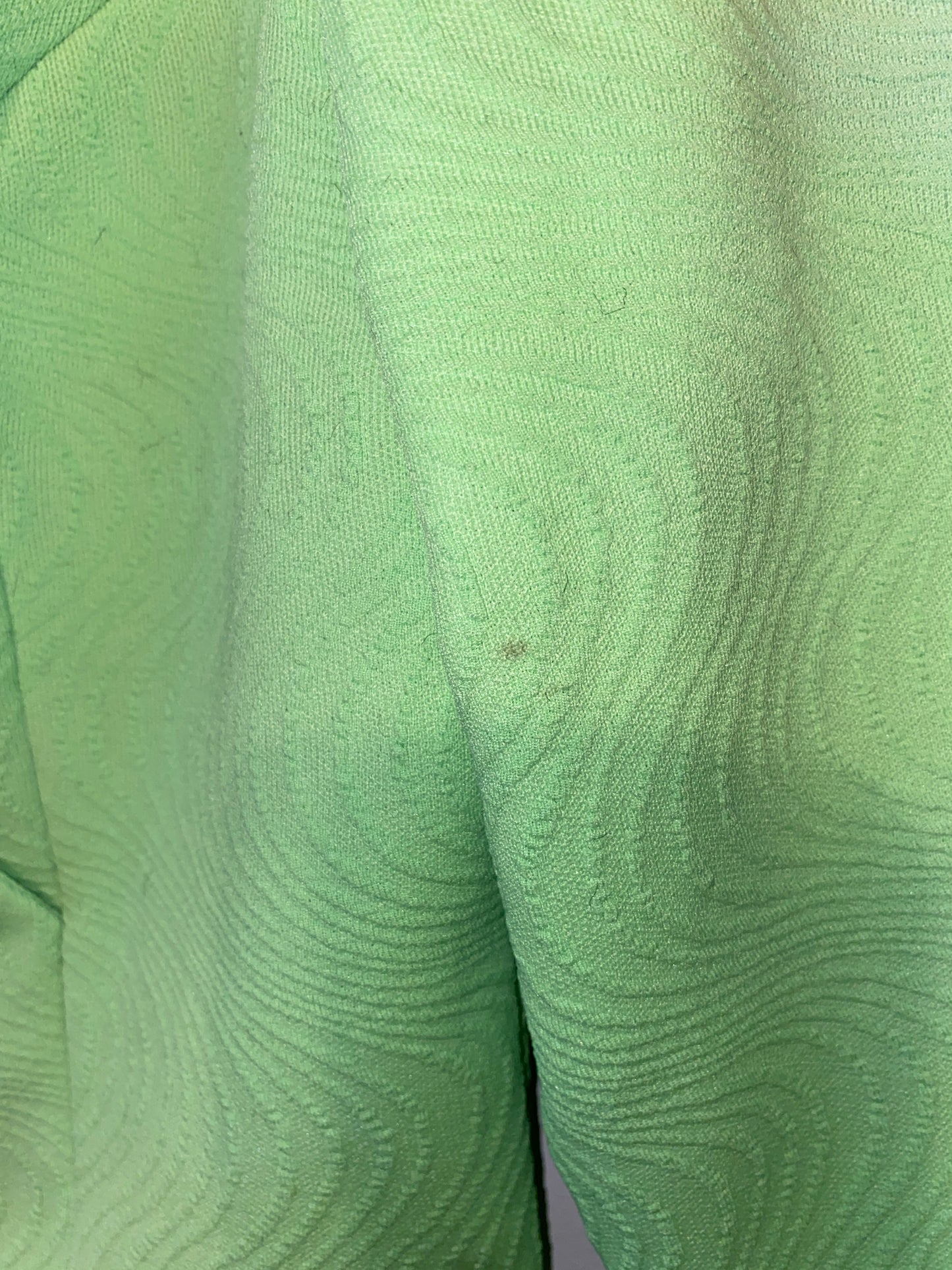 1970s Green Wavy Print Dress