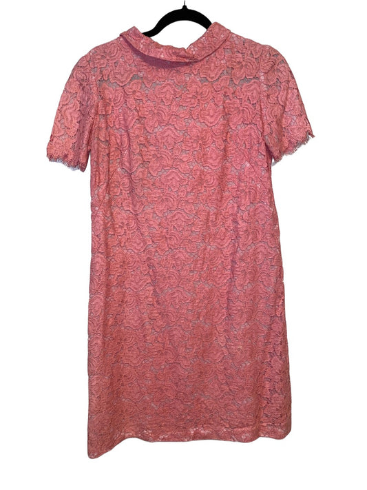 1970s Pink Lace Dress Jackie-O Style Midi