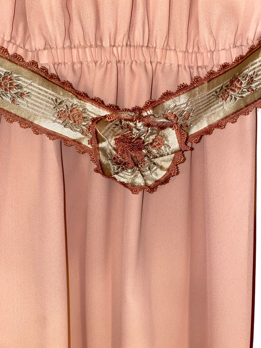Vintage Keyhole Dress by Alice Sheer Top w Satin Floral Belt (M)