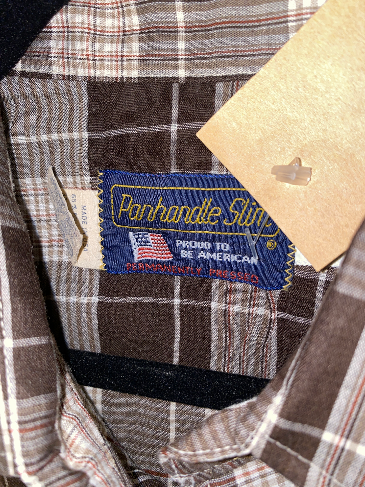 1990s Panhandle Slim Brown Plaid Pearl Snap Shirt