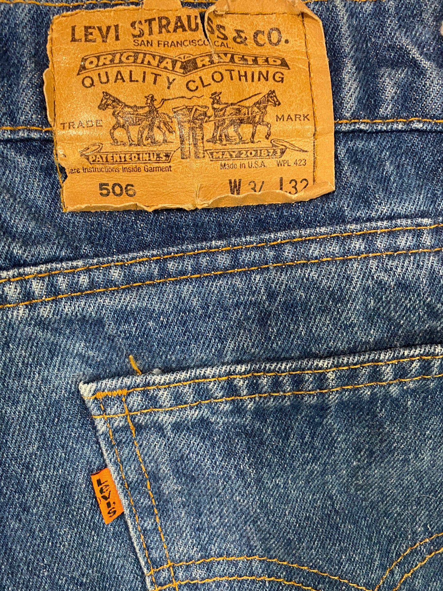 1990s Levis 506 Orange Tab Jeans