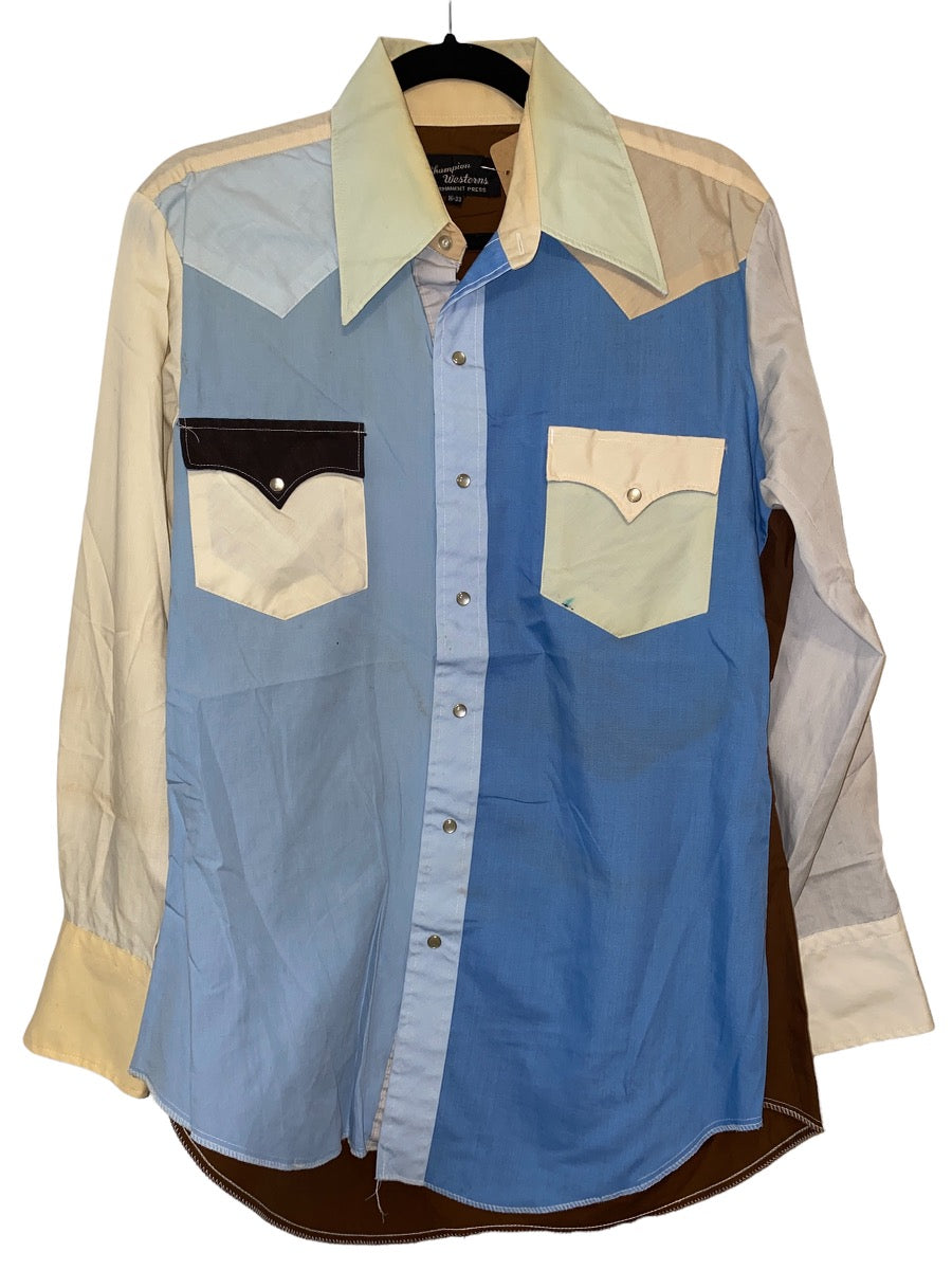 Men's Color Block Western Pearl Snap