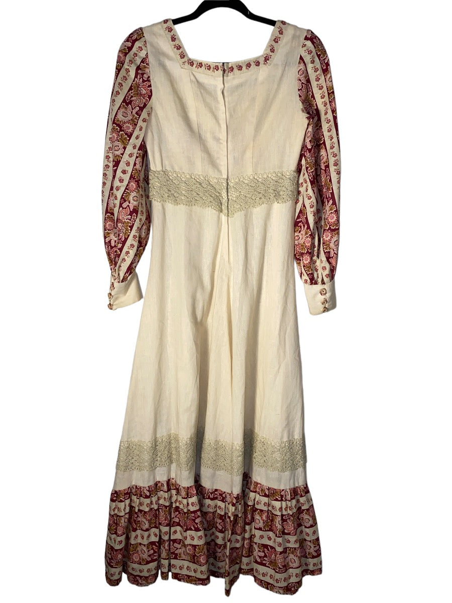 1960s Floral Hippie Prairie Dress