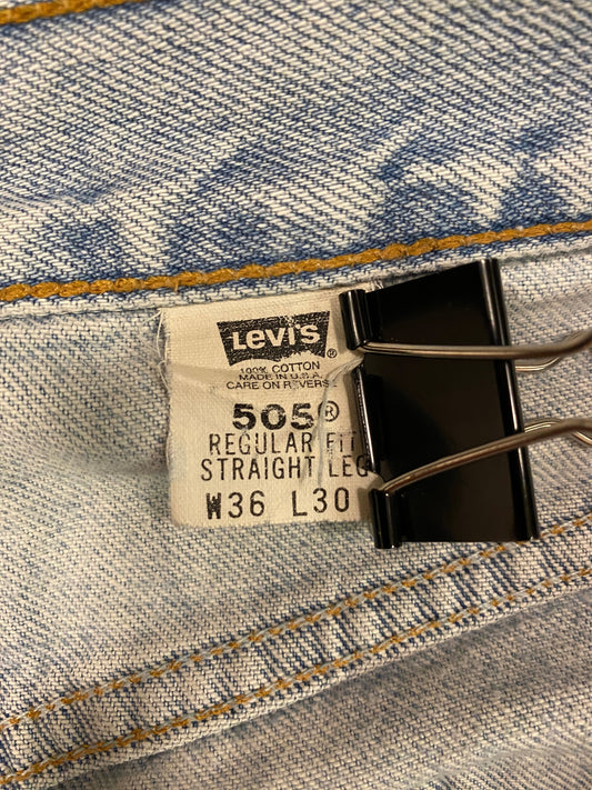1980s Levis 505 Straight Fit Distressed Jeans