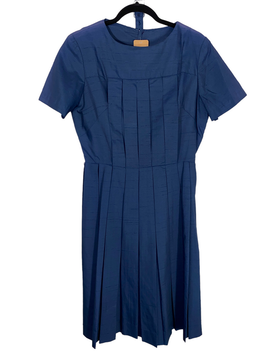 1950s Pleated Simple Dress w Belt (L)