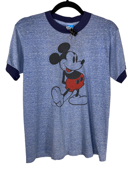 1980s Mickey Mouse Heather Blue Ringer