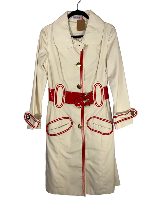 Online Exclusive 1960s Mod Coat with Vinyl Belt by Have A Nice Day