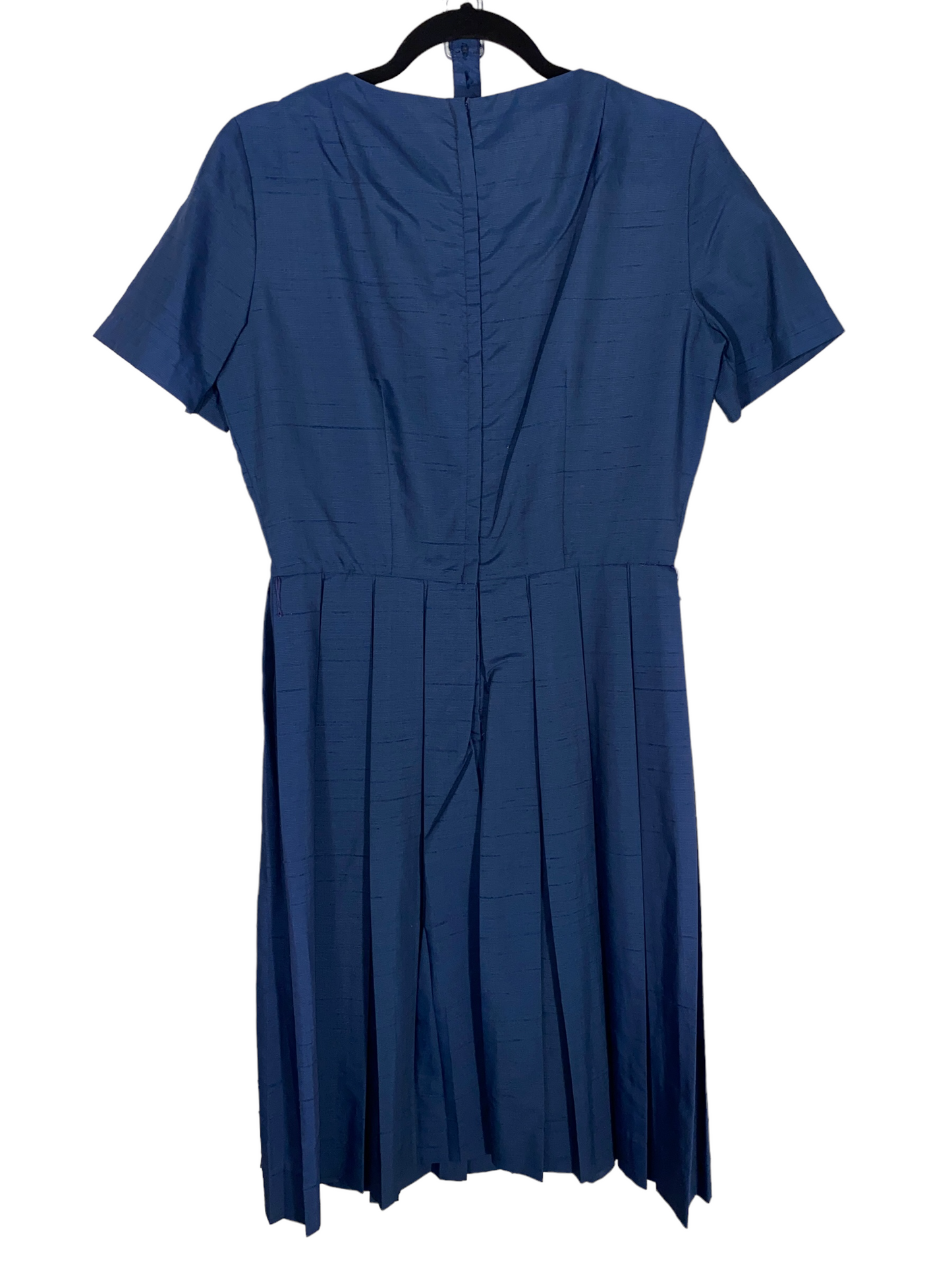 1950s Pleated Simple Dress w Belt (L)