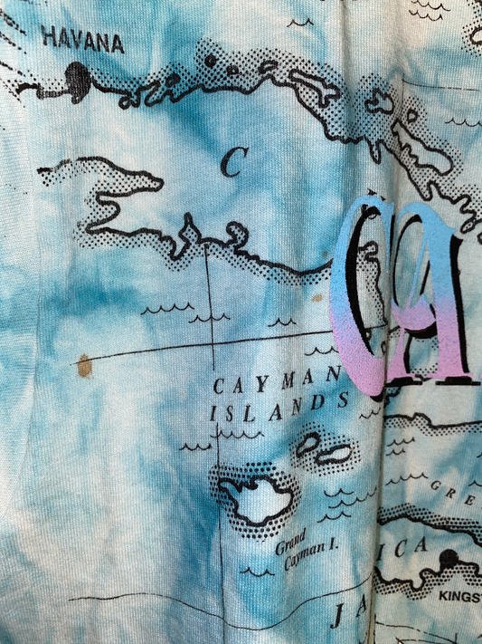 1990s All Over Print Caribbean Islands Map Shirt