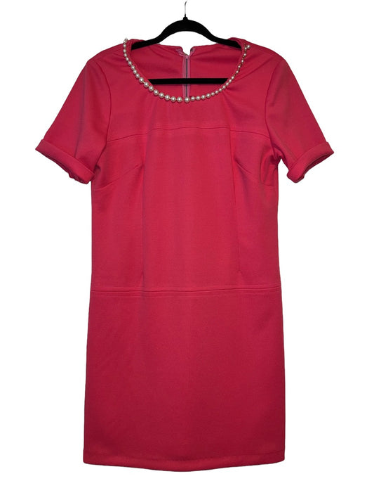 Handmade Midi Dress with Faux Pearl Collar Trim