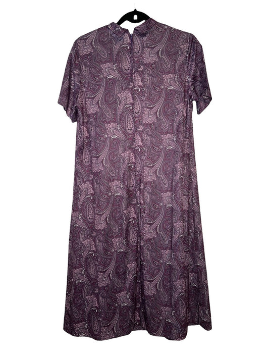 1970's All Over Print Paisley Midi Dress with Attached Scarf