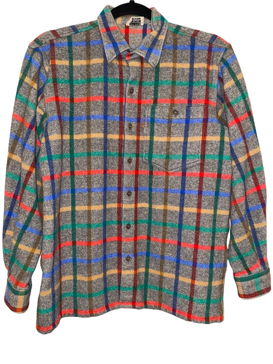 1980's Missoni for Saks Fifth Ave Rainbow Plaid Button Up