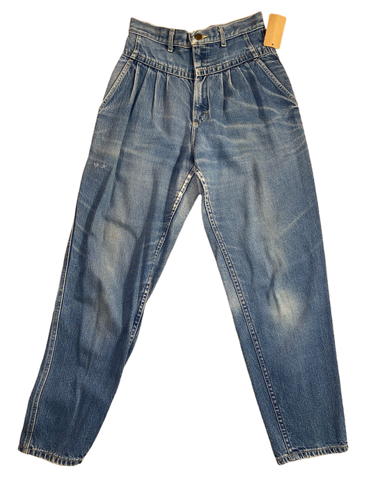 1980s Lee High Waisted Pleated Denim Pants