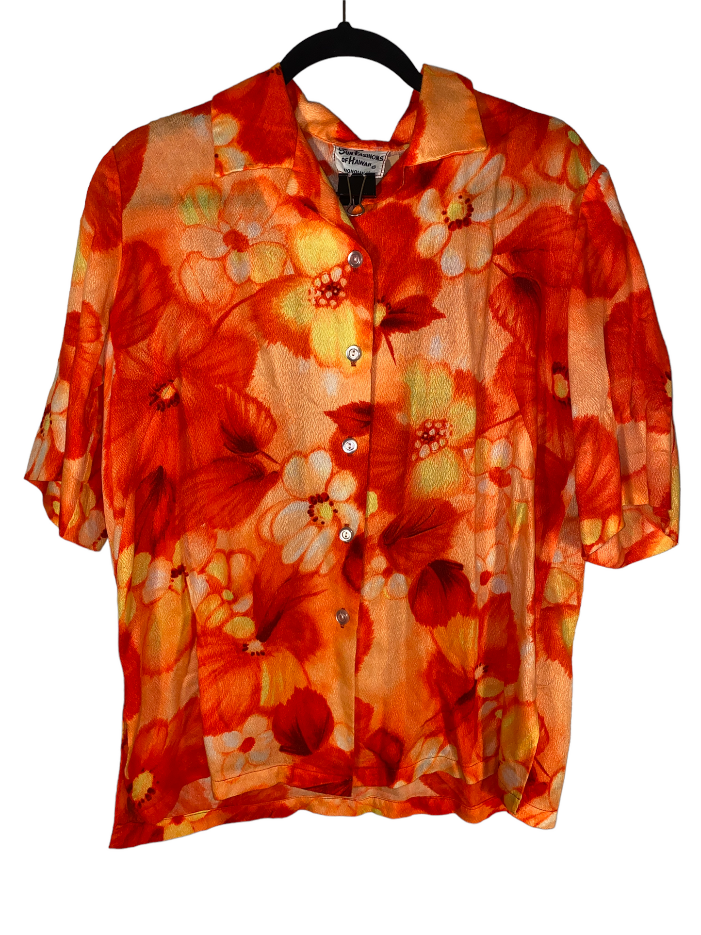 1960s Sun Fashions of Hawaii Mens Hawaiian Button Up